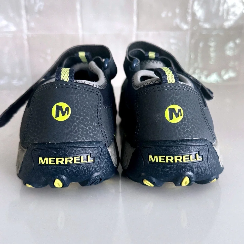 Merrell Hydro Hiker Sandal Kids Size 6 Grey Yellow Water Shoe Hiking Athletic
